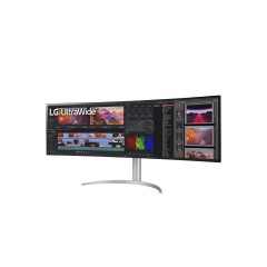 מסך גיימינג קעור LG UltraWide Dual QHD Nano IPS 49" — לבן