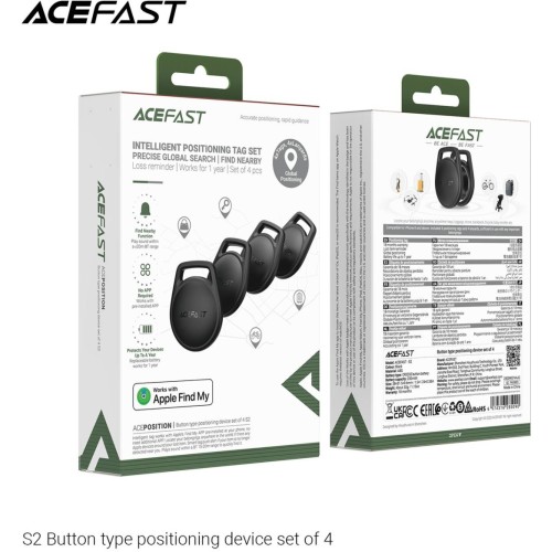 ACEFAST S2 Smart Tracker 4-Pack — Apple Find My Support