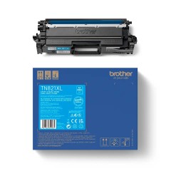 Brother TN-821XLC Original High-Yield Cyan Toner Cartridge for Brother Laser Printers