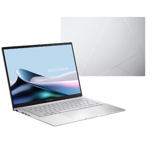 מחשב נייד אסוס Asus Zenbook 14 OLED 14" U7-225H 16GB 1TB — כסוף Foggy Silver (Win 11 Home)  עם מסך מגע
