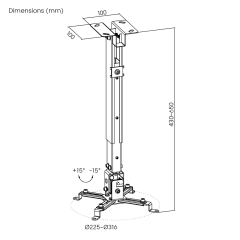 מתקן למקרן עם כיוון גובה