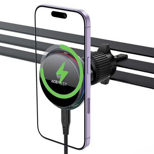 Автомобильный магнитный держатель D61 c быстрой беспроводной зарядкой Qi2