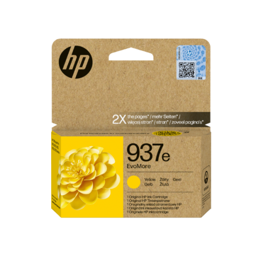 Original HP 937e EvoMore High-Capacity Yellow Ink Cartridge for HP OfficeJet Pro Printers