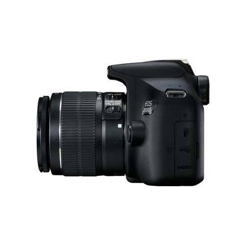 Canon EOS 2000D DSLR Digital Camera + EF-S 18-55mm F3.5-5.6 IS II Lens — Black