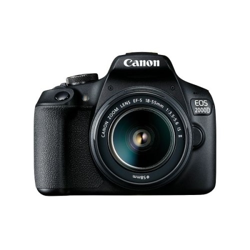 Canon EOS 2000D DSLR Digital Camera + EF-S 18-55mm F3.5-5.6 IS II Lens — Black