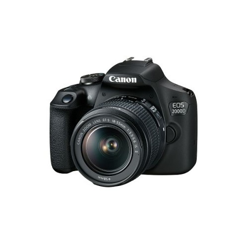 Canon EOS 2000D DSLR Digital Camera + EF-S 18-55mm F3.5-5.6 IS II Lens — Black