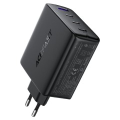 Быстрое сетевое зарядное устройство A94 PD100W GaN (3xUSB-C + 1xUSB-A) с европейской вилкой (EU), черное