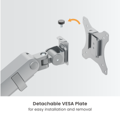 זרוע למסך 17"-40" עם מנגנון קפיץ מכני ויציאות USB