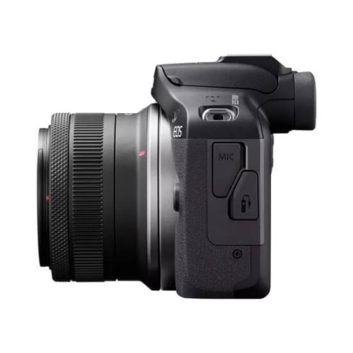 מצלמה דיגיטלית ללא מראה Canon EOS R100 עם עדשת RF-S 18-45mm F4.5-6.3 IS STM + תיק נשיאה + כרטיס זיכרון SD 64GB — שחור