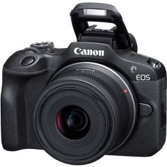 מצלמה דיגיטלית ללא מראה Canon EOS R100 + עדשות RF-S 18-45mm F4.5-6.3 IS STM ו-RF 75-300mm F4-5.6 — שחור