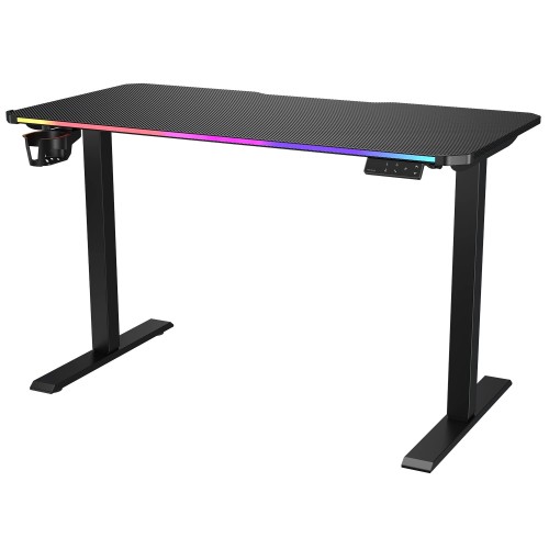 שולחן גיימינג חשמלי COUGAR E-ARES 120 עם תאורת RGB – שחור