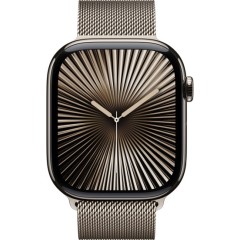 שעון Apple Watch Series 10 GPS + Cellular בגודל 46 מ"מ בצבע Natural Titanium עם רצועת Natural Milanese Loop במידה M/L (2024)