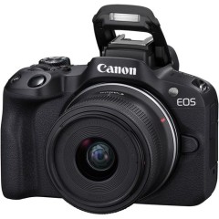 מצלמה דיגיטלית ללא מראה Canon EOS R50 Content Creator Kit + עדשת RF-S 18-45mm F4.5-6.3 IS STM — שחור