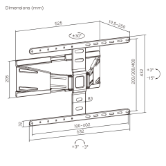 מתקן תלייה דק במיוחד עם תנועה מלאה לטלוויזיה LPA79-464