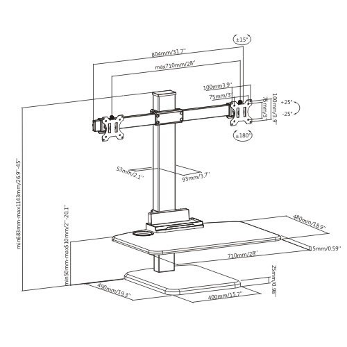 Dual Computer Monitor Stand