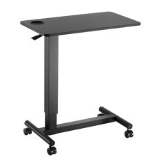 Mobile laptop table on wheels — Black