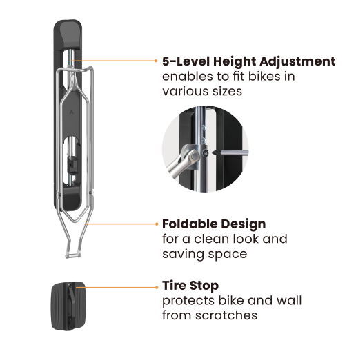 מתקן תלייה לאופניים לקיר מידה M