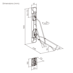 מתקן תלייה לאופניים לקיר מידה M