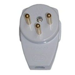 Israeli 3-pin electrical plug for 220V cable.