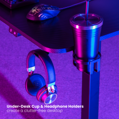 שולחן מחשב גיימינג בצורת L — שחור