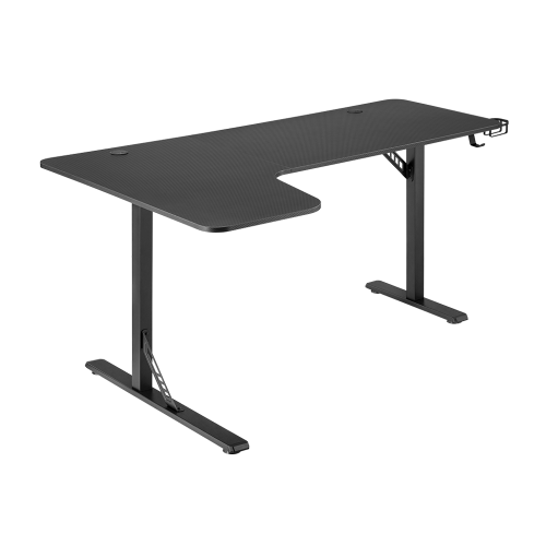 שולחן מחשב גיימינג בצורת L — שחור