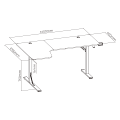 שולחן מחשב גיימינג בצורת L — שחור