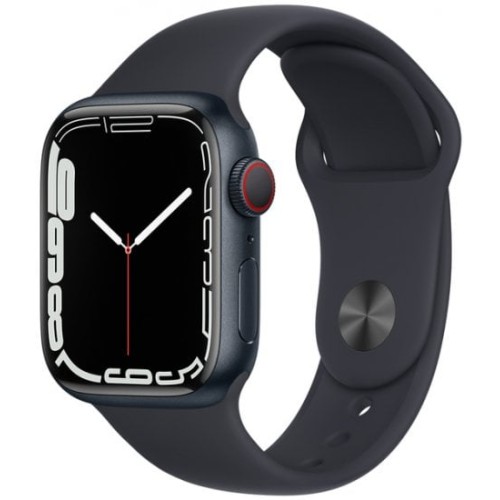 אפל ווטש 7 עם סים 45 ממ בצבע מידנייט Apple Watch 7 cellular MKJP3HB/A