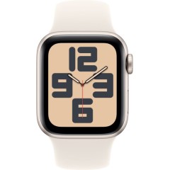 Apple Watch SE GPS 40 мм в цвете Starlight Aluminium с ремешком Starlight Sport Band M/L (2024)