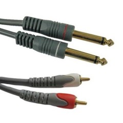 Кабель 2xRCA — 2×6.35 MONO длиной 2м TopX