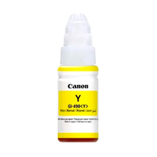 Оригинальный флакон жёлтых чернил Canon GI-490Y для принтеров Canon PIXMA MegaTank