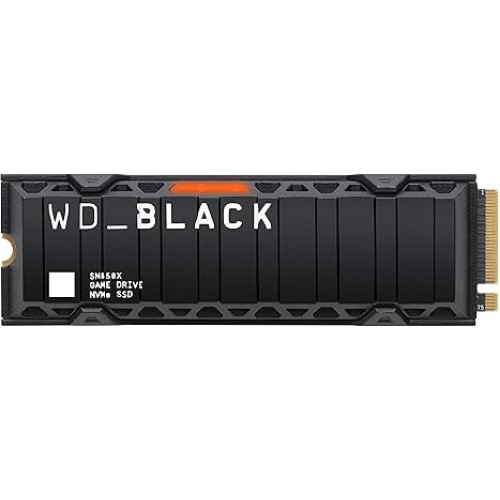 כונן SSD פנימי משחקי WD_BLACK SN850X NVMe עם רדיאטור בנפח 1TB תומך ב-Playstation 5