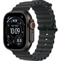שעון Apple Watch Ultra 3 בגודל 49 מ"מ עם GPS + Cellular בצבע Black Titanium עם רצועת Black Ocean Band — מידה One Size (2025)