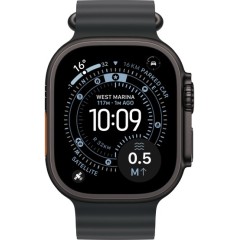 שעון Apple Watch Ultra 3 בגודל 49 מ"מ עם GPS + Cellular בצבע Black Titanium עם רצועת Black Ocean Band — מידה One Size (2025)