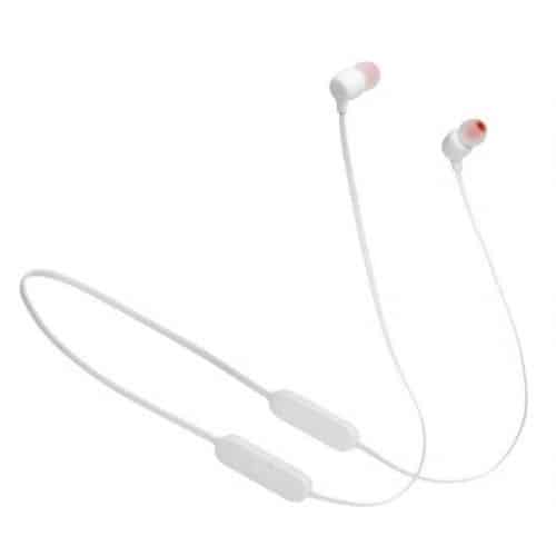 Bluetooth headphones JBL Tune 125BT in white color.