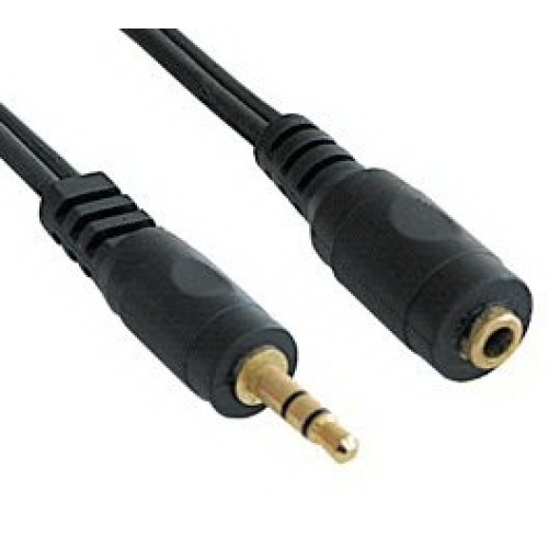 AUX 3.5 Male-Female Shielded Molded Cable, 5 Meters