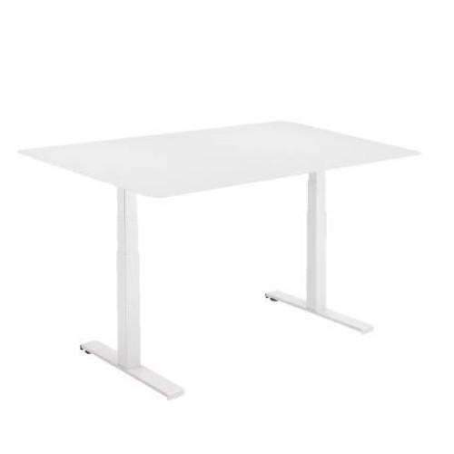 Electric sit-stand desk with dual motors (standard) + tabletop — white