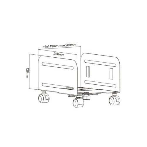 Adjustable Desktop Computer Cart