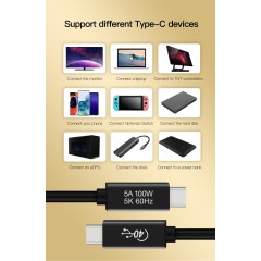 USB C кабель 4.0 40GBPS длиной 1 метр