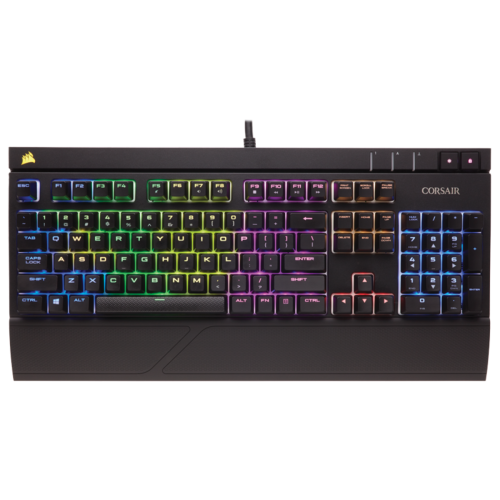 Corsair STRAFE RGB Cherry MX — механическая игровая клавиатура с тихими переключателями.