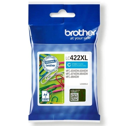 Brother LC422XLC Original XL Cyan Ink Cartridge for MFC-J5340DW / MFC-J5345DW / MFC-J5740DW / MFC-J6540DW / MFC-J6940DW