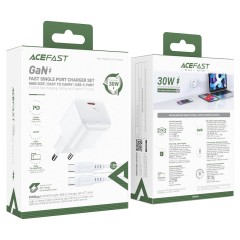 Быстрое сетевое зарядное устройство A77 mini PD30W GaN (1xUSB-C) – с европейской вилкой (EU)