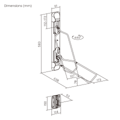 מתקן תלייה לאופניים לקיר מידה L