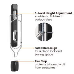 מתקן תלייה לאופניים לקיר מידה L