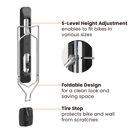 מתקן תלייה לאופניים לקיר מידה L
