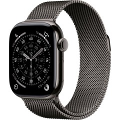 שעון Apple Watch 42mm Series 11 GPS + Cellular בצבע Slate Titanium עם רצועת Slate Milanese Loop — מידה One Size (2025)