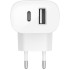 Сетевое зарядное устройство Belkin BoostCharge PPS USB-C/A 37W (белый)