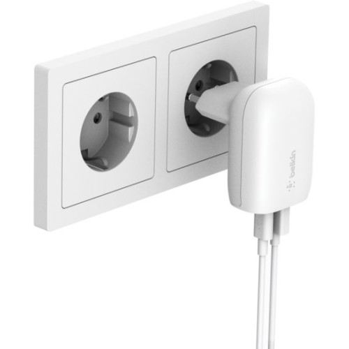 Сетевое зарядное устройство Belkin BoostCharge PPS USB-C/A 37W (белый)