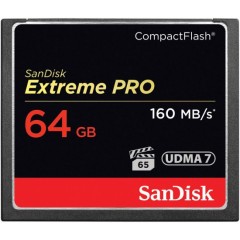 SanDisk 1067x Extreme Pro Compact-Flash memory card with a capacity of 64GB