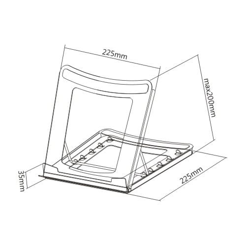 Foldable stand for compact laptop