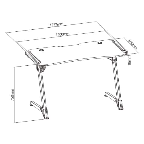 Computer Desk Lumi NOLAN RGB 120